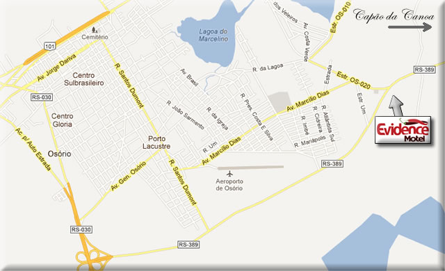 Localização do Evidence Motel